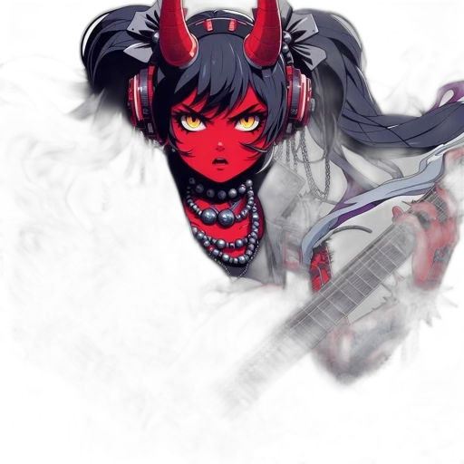 mask, weapon, concept art, fantasy art, anime, cyberpunk, red, dark transparent PNG cut-out