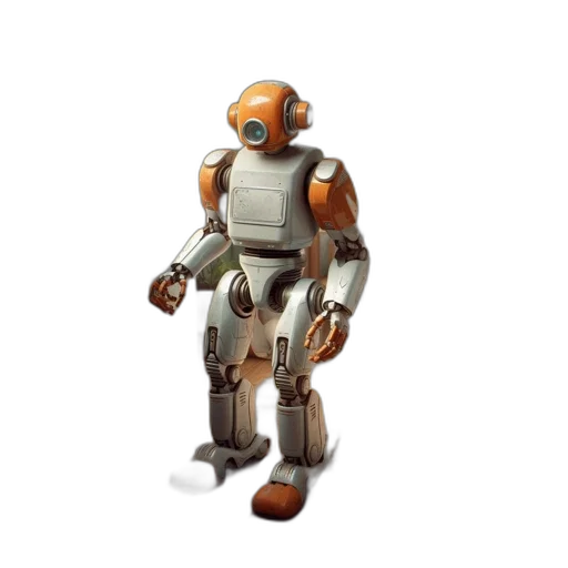 robot, animal, staff, 3d render, concept art, pixel art, earth tones, antiquated transparent PNG cut-out