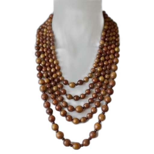 jewelry, 3d render, earth tones, mannequin, wearing, multi-strand, necklace, mix transparent PNG cut-out