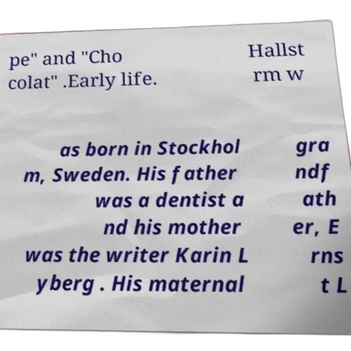 image, text-based, caption, about, hallstöm, early, life, mentioning transparent PNG cut-out