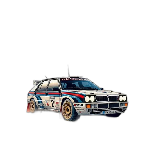 car, photorealistic, 3d render, concept art, pixel art, lancia, delta, integra transparent PNG cut-out