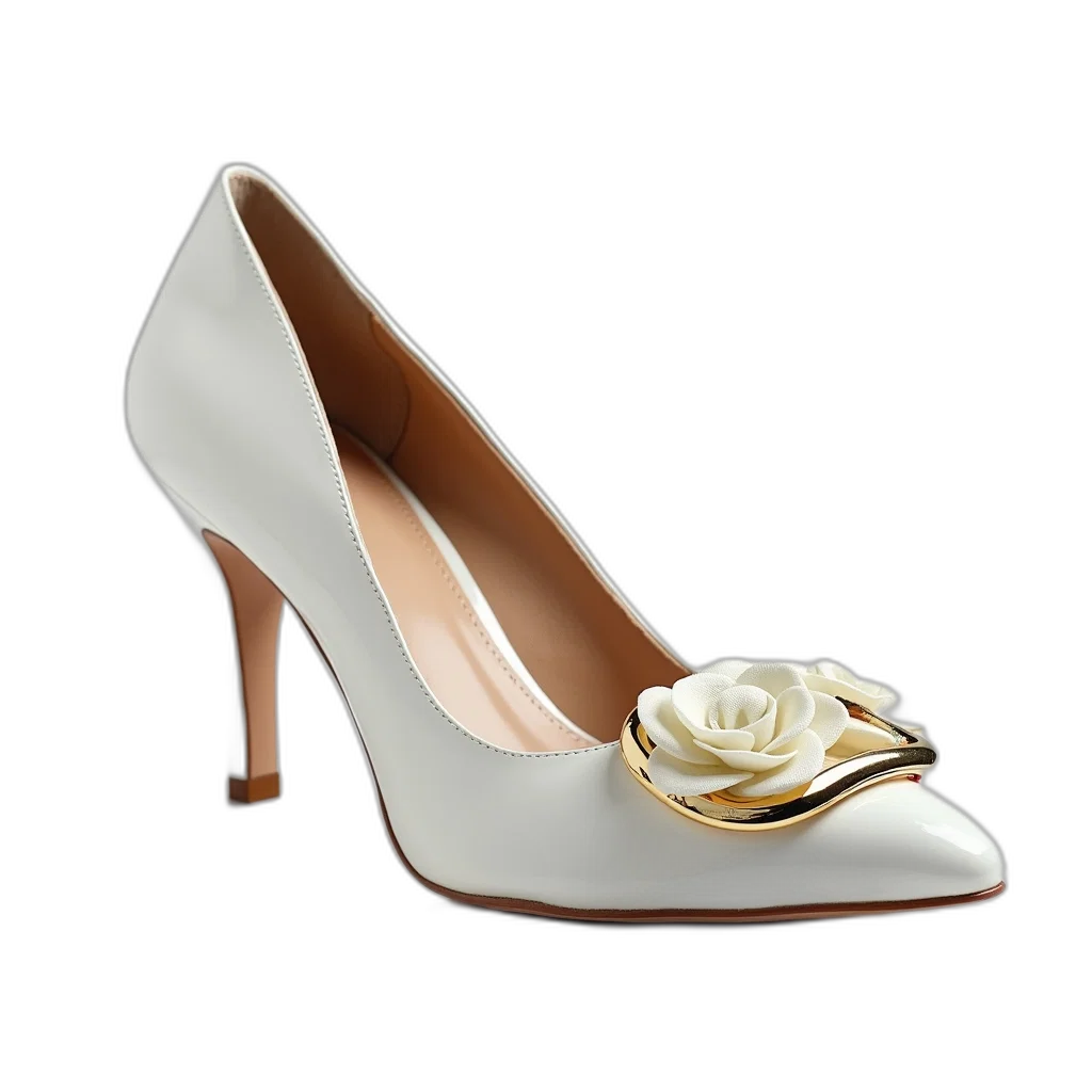 shoes, 3d render, photorealistic, earth tones, pair, white, high, heels transparent PNG cut-out