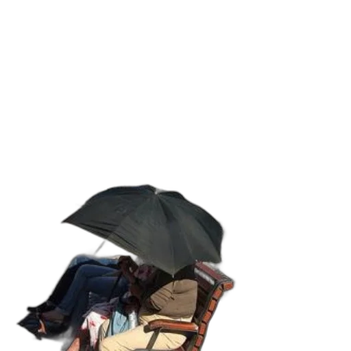 umbrella, hat, jacket, furniture, concept art, photorealistic, 3d render, pixel art transparent PNG cut-out