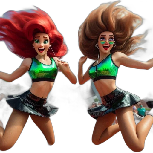 concept art, 3d render, fantasy art, photorealistic, green, two, animated, characters transparent PNG cut-out