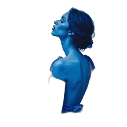 dress, face, jewelry, photorealistic, concept art, 3d render, watercolor, blue transparent PNG cut-out