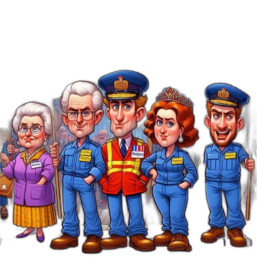 staff, cartoon, concept art, animated, scene, features, diverse, cast transparent PNG cut-out