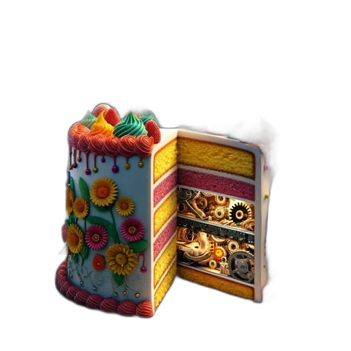 food, jewelry, furniture, 3d render, concept art, decorated, cake, slice transparent PNG cut-out