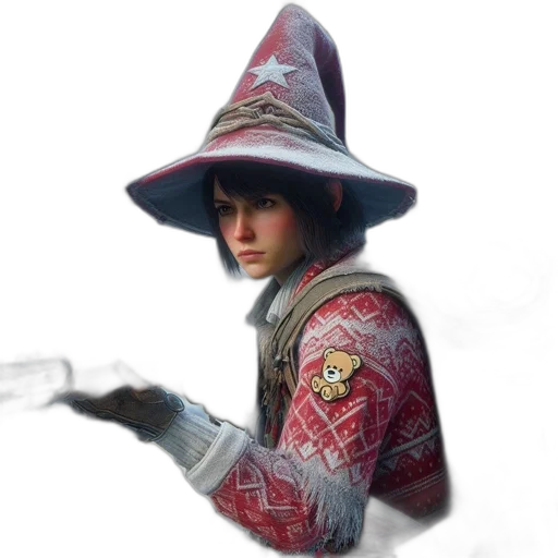 staff, hat, jacket, sword, fantasy art, concept art, photorealistic, 3d render transparent PNG cut-out