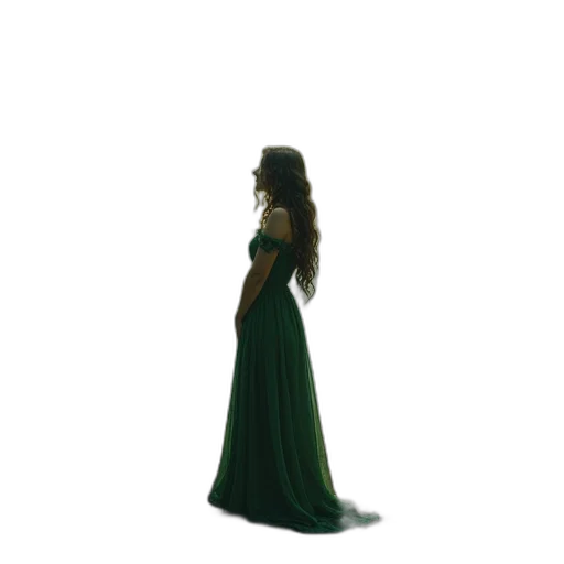 dress, crown, jewelry, staff transparent PNG cut-out