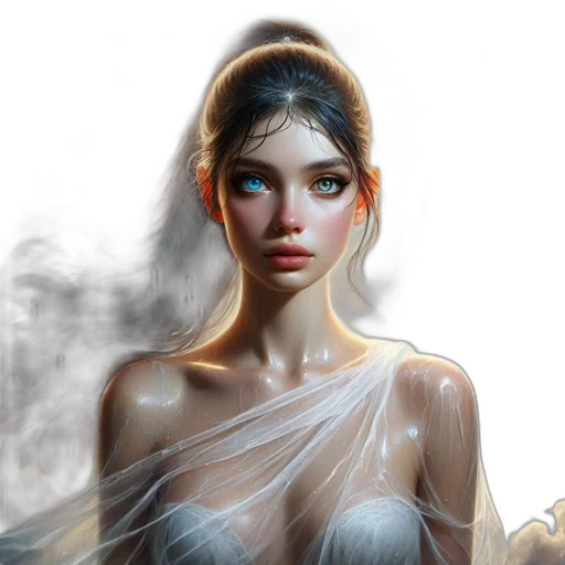 dress, face, jewelry, mask, fantasy art, photorealistic, concept art, oil painting transparent PNG cut-out