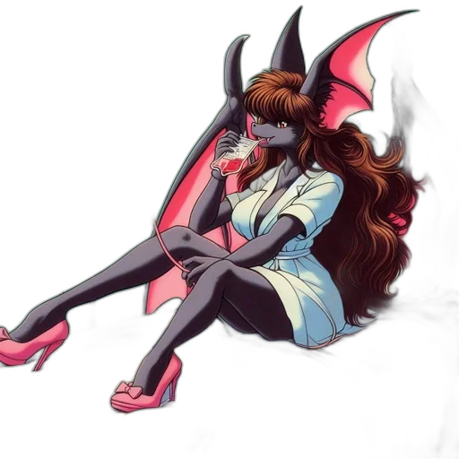 dragon, staff, anime, concept art, fantasy art, vaporwave, dark, red transparent PNG cut-out