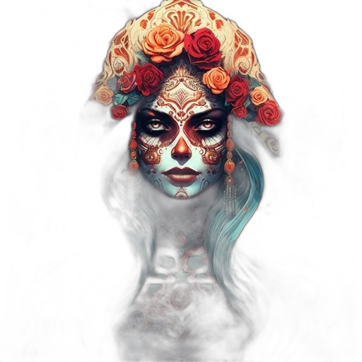 mask, face, crown, hat, fantasy art, concept art, photorealistic, watercolor transparent PNG cut-out