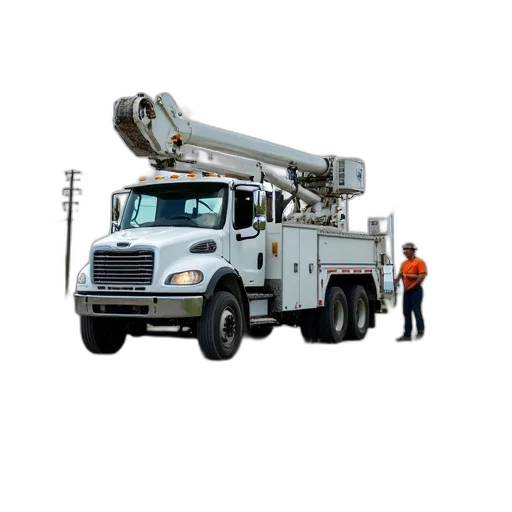 staff, weapon, utility, truck, parked, gravel, road, next transparent PNG cut-out