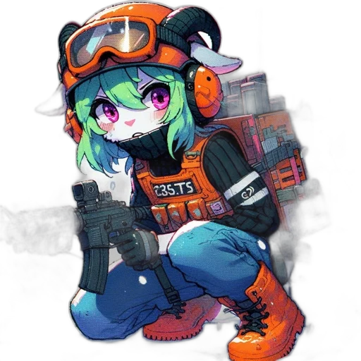 robot, jacket, staff, weapon, cyberpunk, pixel art, concept art, anime transparent PNG cut-out