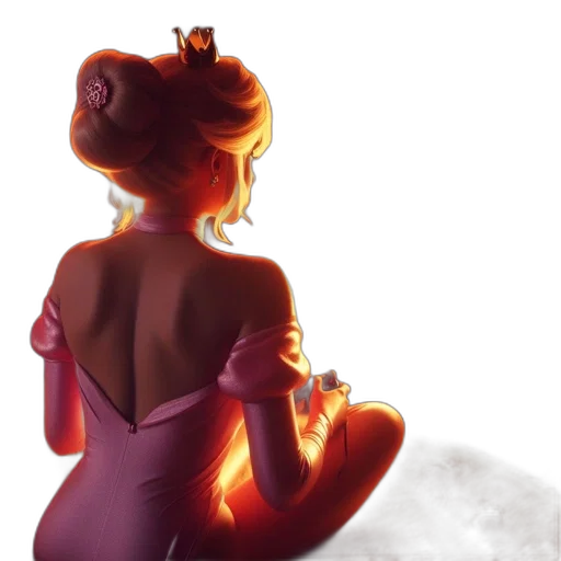 dress, crown, concept art, 3d render, fantasy art, pixel art, fire, neon lights transparent PNG cut-out
