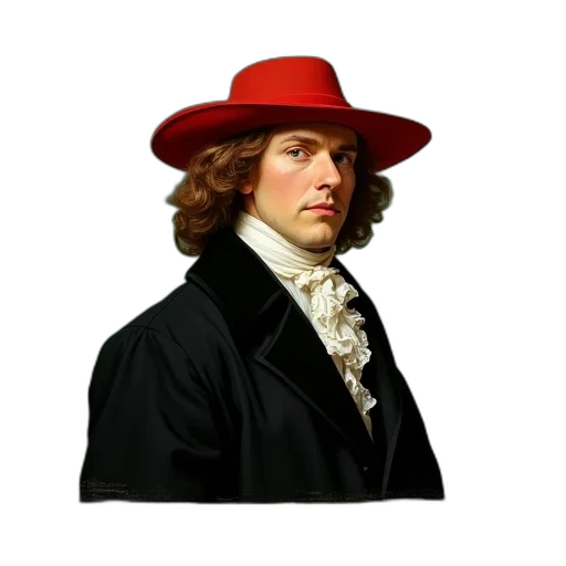 hat, jacket, face, staff, photorealistic, oil painting, 3d render, concept art transparent PNG cut-out