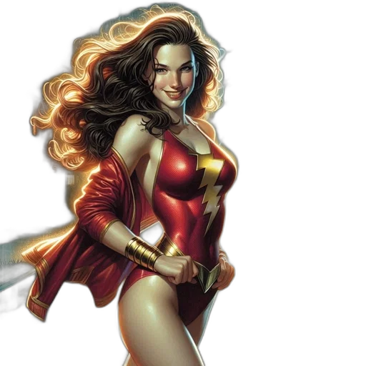 comic book art, concept art, fantasy art, female, superhero, long, brown, hair transparent PNG cut-out