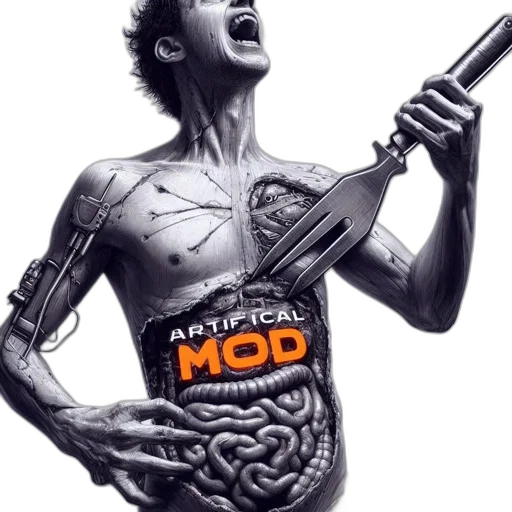 concept art, 3d render, cyberpunk, anatomically, detailed, man, seemingly, distress transparent PNG cut-out