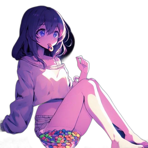 dress, flower, creature, jacket, anime, pixel art, vaporwave, watercolor transparent PNG cut-out