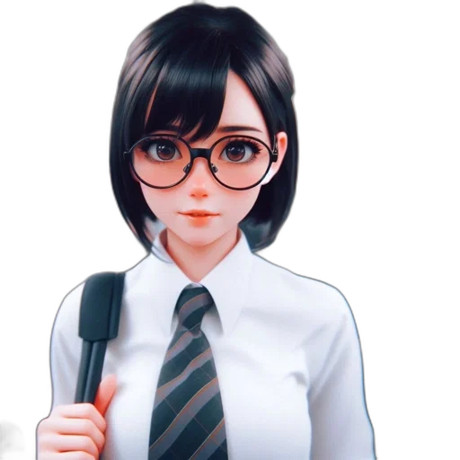 robot, staff, face, dress, anime, 3d render, cartoon, pixel art transparent PNG cut-out