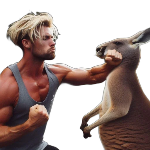 animal, creature, concept art, photorealistic, muscular, man, blonde, hair transparent PNG cut-out