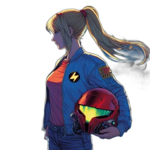 jacket, concept art, comic book art, watercolor, cartoon, colorful, neon, blue transparent PNG cut-out