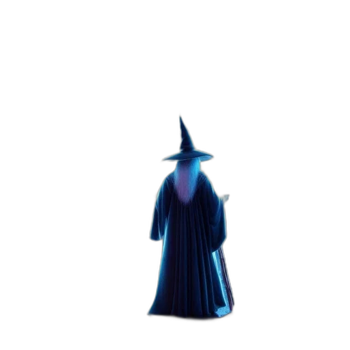 hat, staff, dress, mask, 3d render, concept art, vaporwave, pixel art transparent PNG cut-out