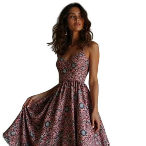 dress, womans, paisley, design transparent PNG cut-out