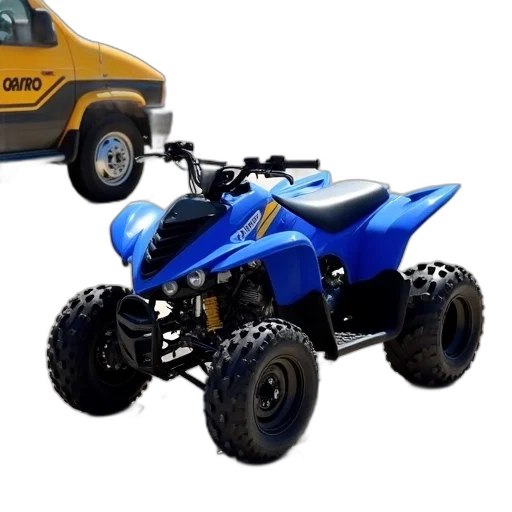 robot, car, 3d render, concept art, blue, black, atv, parked transparent PNG cut-out
