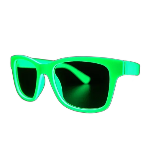 mask, 3d render, vaporwave, photorealistic, green, neon, pair, green-framed transparent PNG cut-out