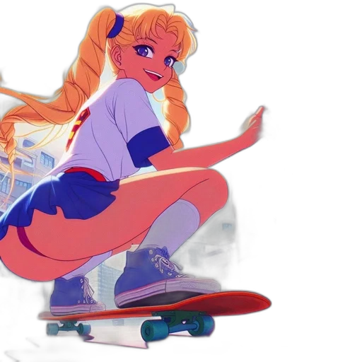 vaporwave, anime, concept art, cartoon, pastel, neon, animated, character transparent PNG cut-out