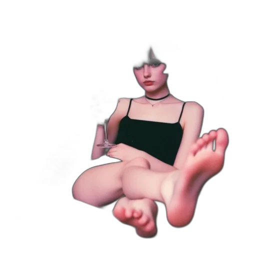shoes, creature, hat, face, 3d render, vaporwave, concept art, pixel art transparent PNG cut-out