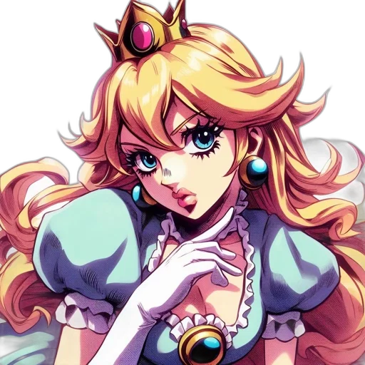 crown, staff, jewelry, dress, anime, pixel art, fantasy art, concept art transparent PNG cut-out