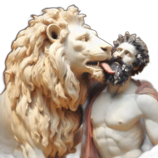3d render, photorealistic, concept art, oil painting, statue, features, muscular, man transparent PNG cut-out