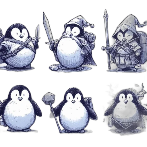 concept art, fantasy art, pixel art, comic book art, monochrome, blue, image, showcases transparent PNG cut-out