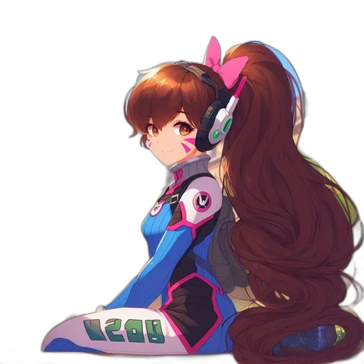 robot, anime, concept art, pixel art, vaporwave, outer space, neon, colorful transparent PNG cut-out