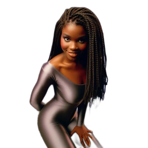 hair, dress, robot, concept art, cartoon, 3d render, photorealistic, woman transparent PNG cut-out