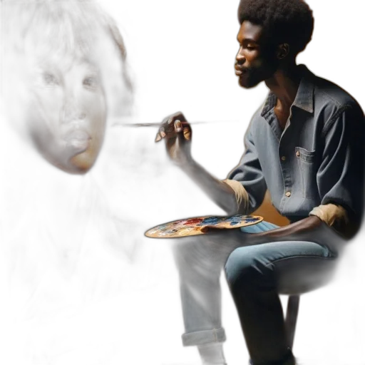 food, face, jacket, concept art, photorealistic, fantasy art, 3d render, fire transparent PNG cut-out