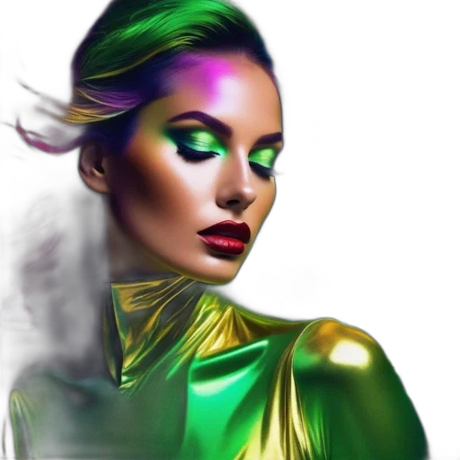 jewelry, face, photorealistic, fantasy art, concept art, comic book art, neon lights, green transparent PNG cut-out