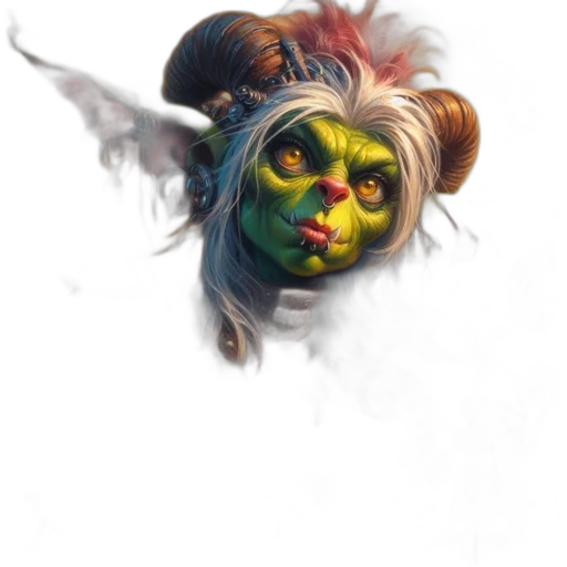 mask, face, creature, staff, concept art, fantasy art, photorealistic, watercolor transparent PNG cut-out