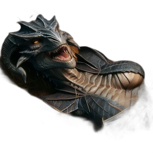 dragon, creature, animal, mask, fantasy art, concept art, photorealistic, 3d render transparent PNG cut-out