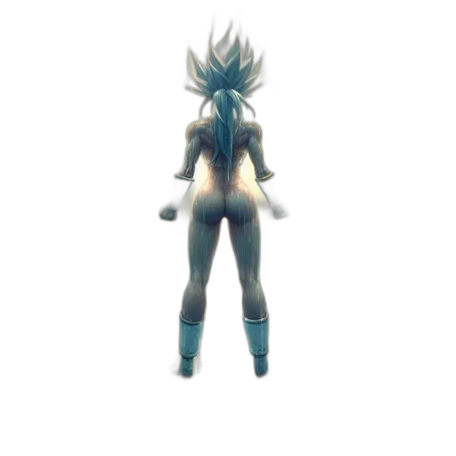 creature, hair, robot, mask, 3d render, concept art, pixel art, vaporwave transparent PNG cut-out