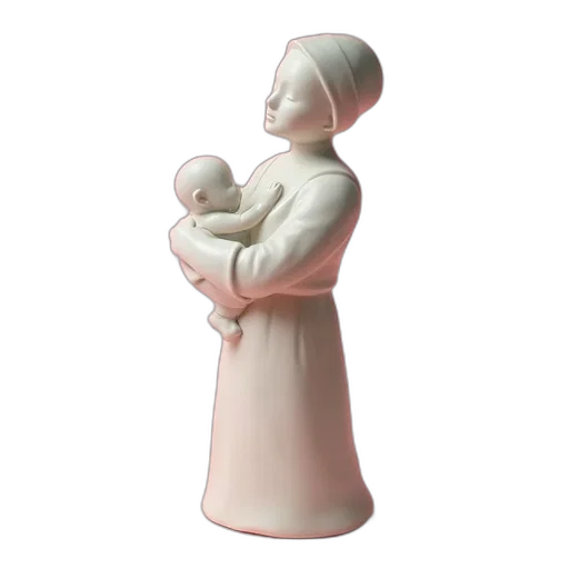 dress, 3d render, photorealistic, concept art, ceramic, figurine, woman, holding transparent PNG cut-out