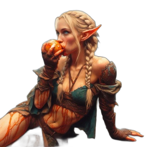 dragon, fantasy art, concept art, pixel art, photorealistic, elfin, woman, pointed transparent PNG cut-out