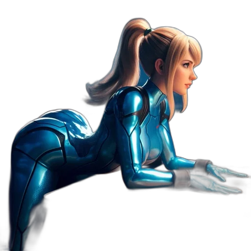 robot, concept art, comic book art, 3d render, fantasy art, blue, blonde, female transparent PNG cut-out