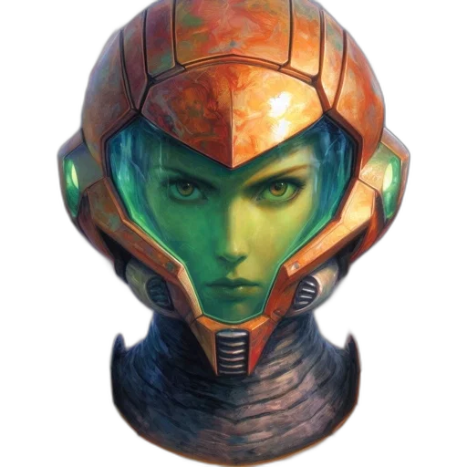 robot, face, mask, hat, concept art, fantasy art, cyberpunk, comic book art transparent PNG cut-out