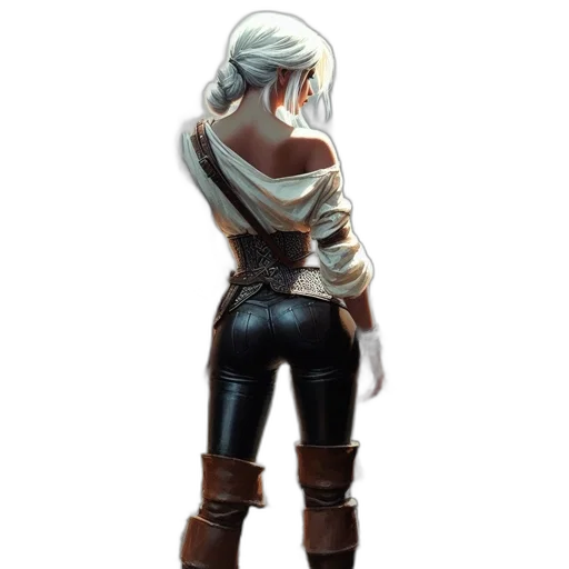 jacket, weapon, staff, robot, concept art, fantasy art, comic book art, watercolor transparent PNG cut-out