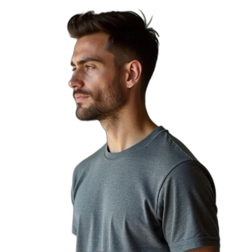 hair, staff, face, jacket, 3d render, photorealistic, concept art, cartoon transparent PNG cut-out