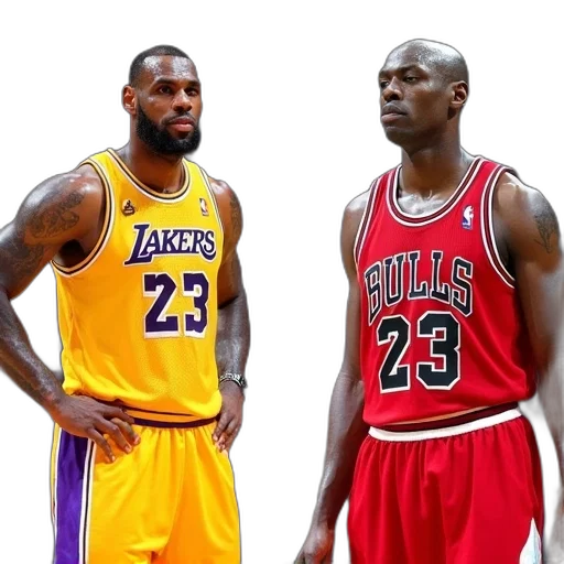 split-screen, image, featuring, two, basketball, players, lebron, james transparent PNG cut-out