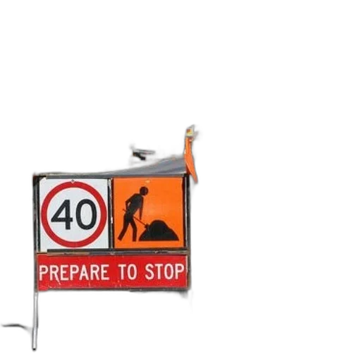 concept art, road, sign, warns transparent PNG cut-out